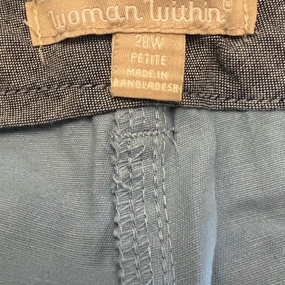 New Women Within 28W Petite Light Blue Capri Plus Size Pants - Picture 8 of 13